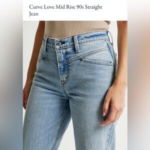 Abercrombie 90s Straight Mid Rise Size 31 Curve Love